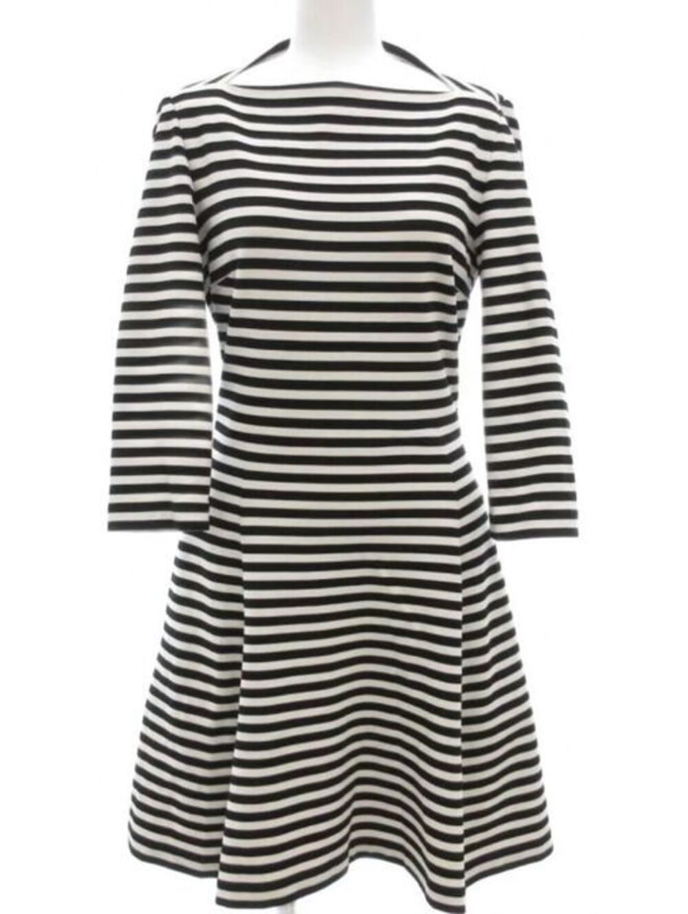 Kate Spade Broome Street Breton Stripe Fit Flare Dress 3/4 Sleeve Est L